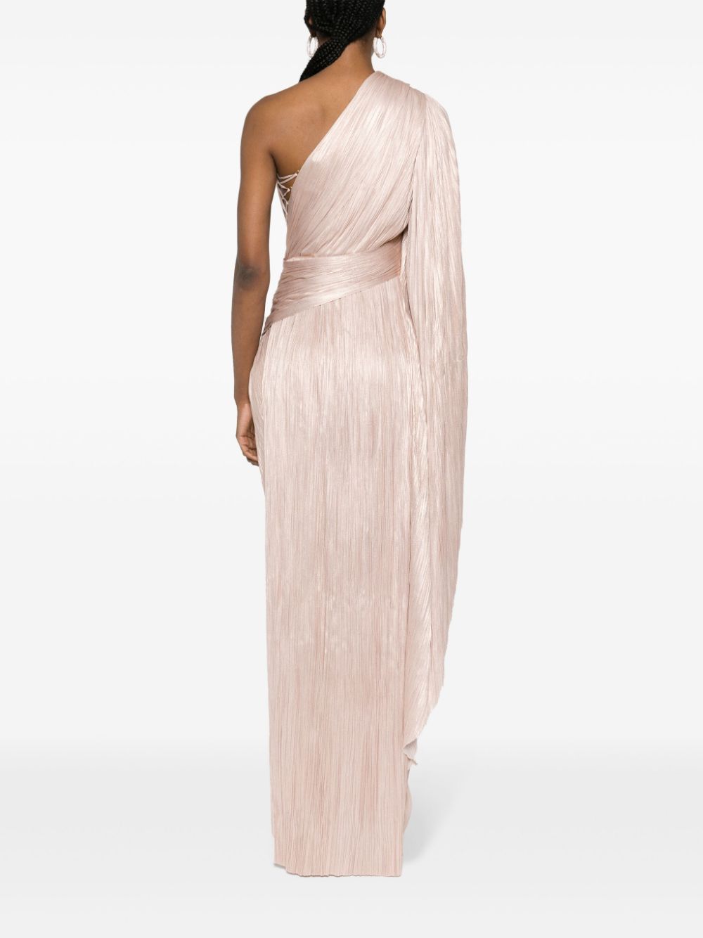 Shop Maria Lucia Hohan Rebeca Asymmetric Gown In 粉色