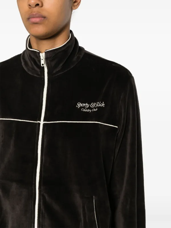 Sporty & Rich ベロア ジップジャケット | ブラウン | FARFETCH JP