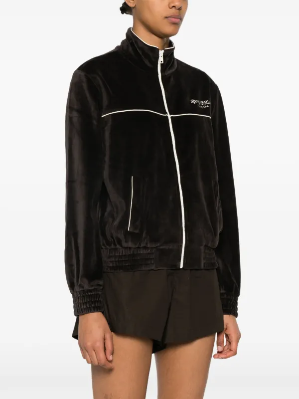Sporty & Rich ベロア ジップジャケット | ブラウン | FARFETCH JP