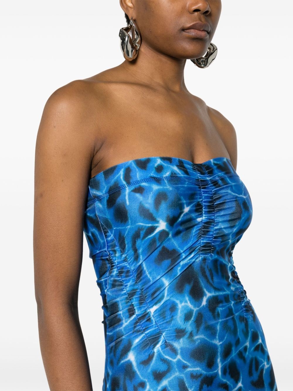 KNWLS Mini-jurk met patroon Blauw