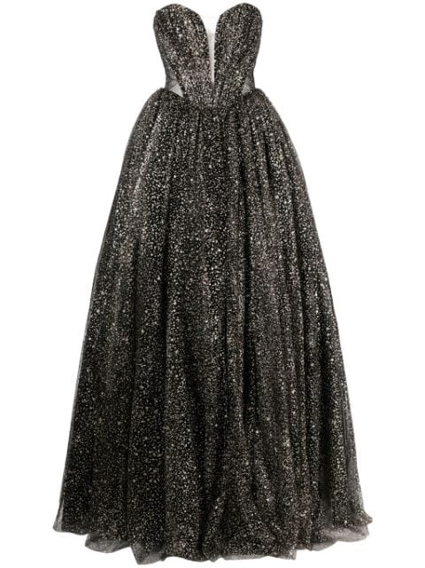 Rhea Costa Cassiopea glitter tulle bodice dress