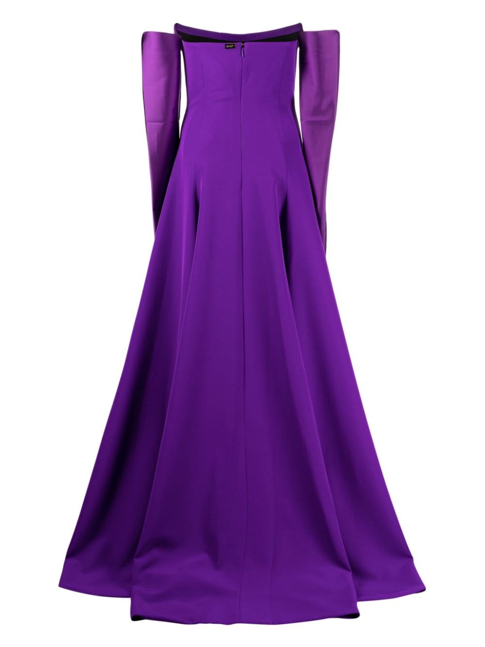 Shop Rhea Costa Salma Crepe Long Dress In Purple