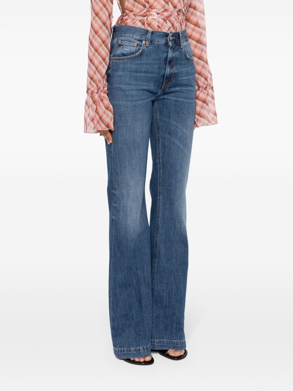Shop Dondup Olivia High-rise Bootcut Jeans In Blue