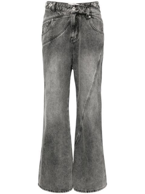 Feng Chen Wang cross-waistband straight-leg jeans