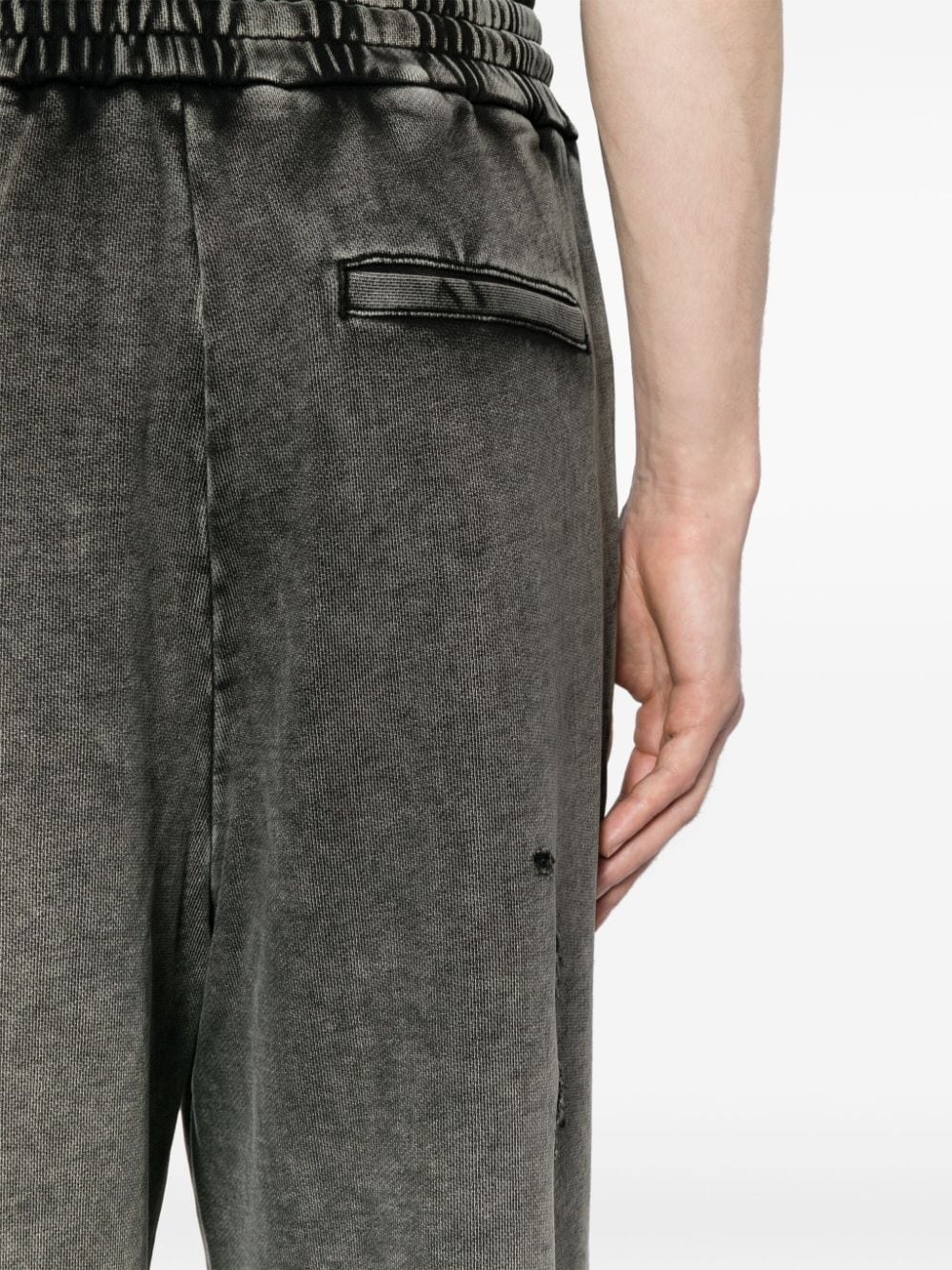 Shop Feng Chen Wang Distressed Cotton Track Pants In Grey