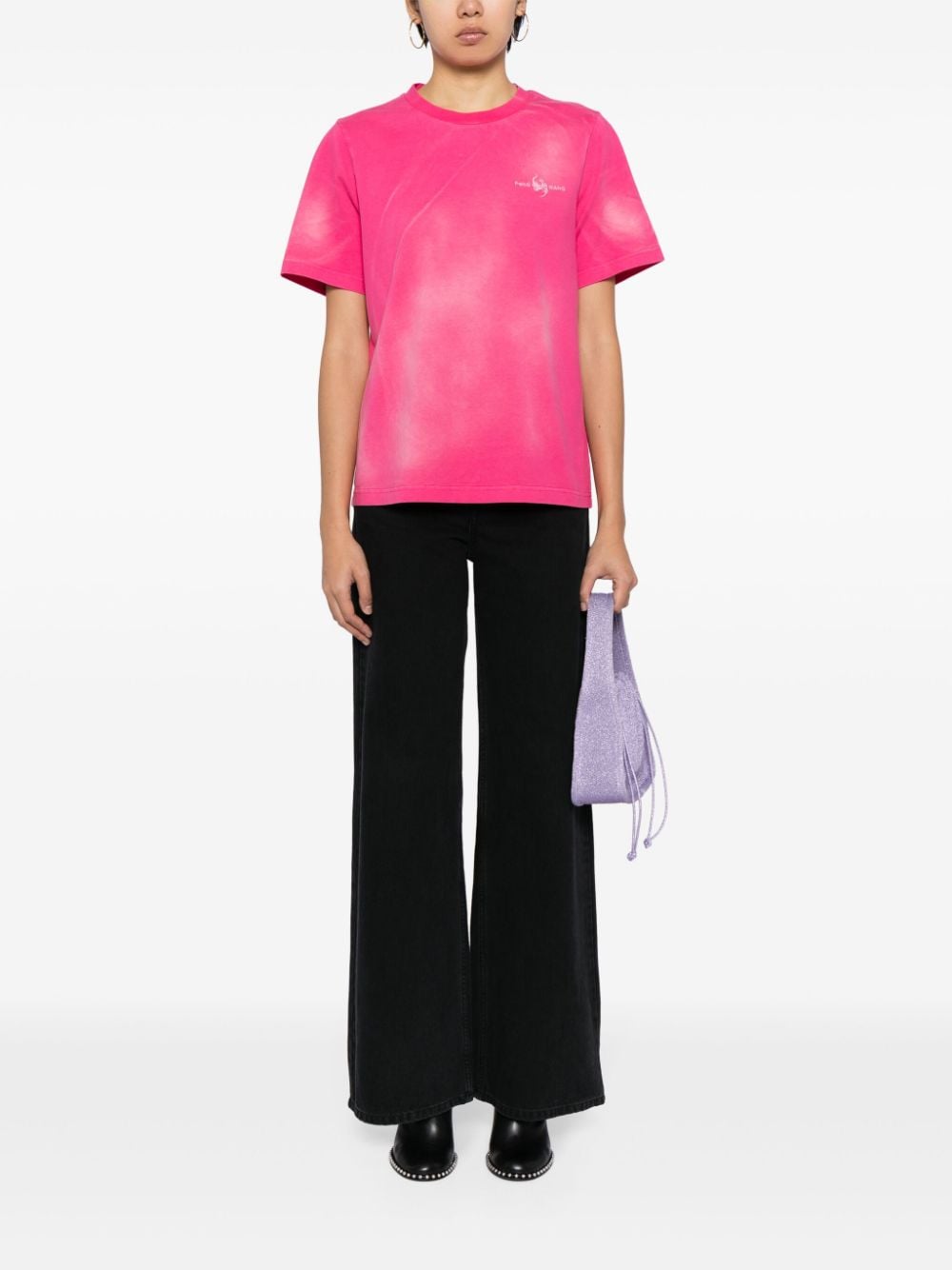Feng Chen Wang T-shirt met tie-dye print Roze