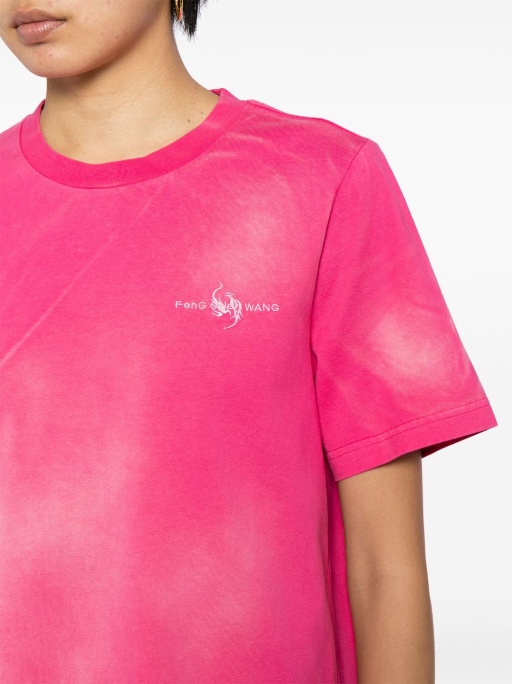 Feng Chen Wang T-shirt met tie-dye print Roze