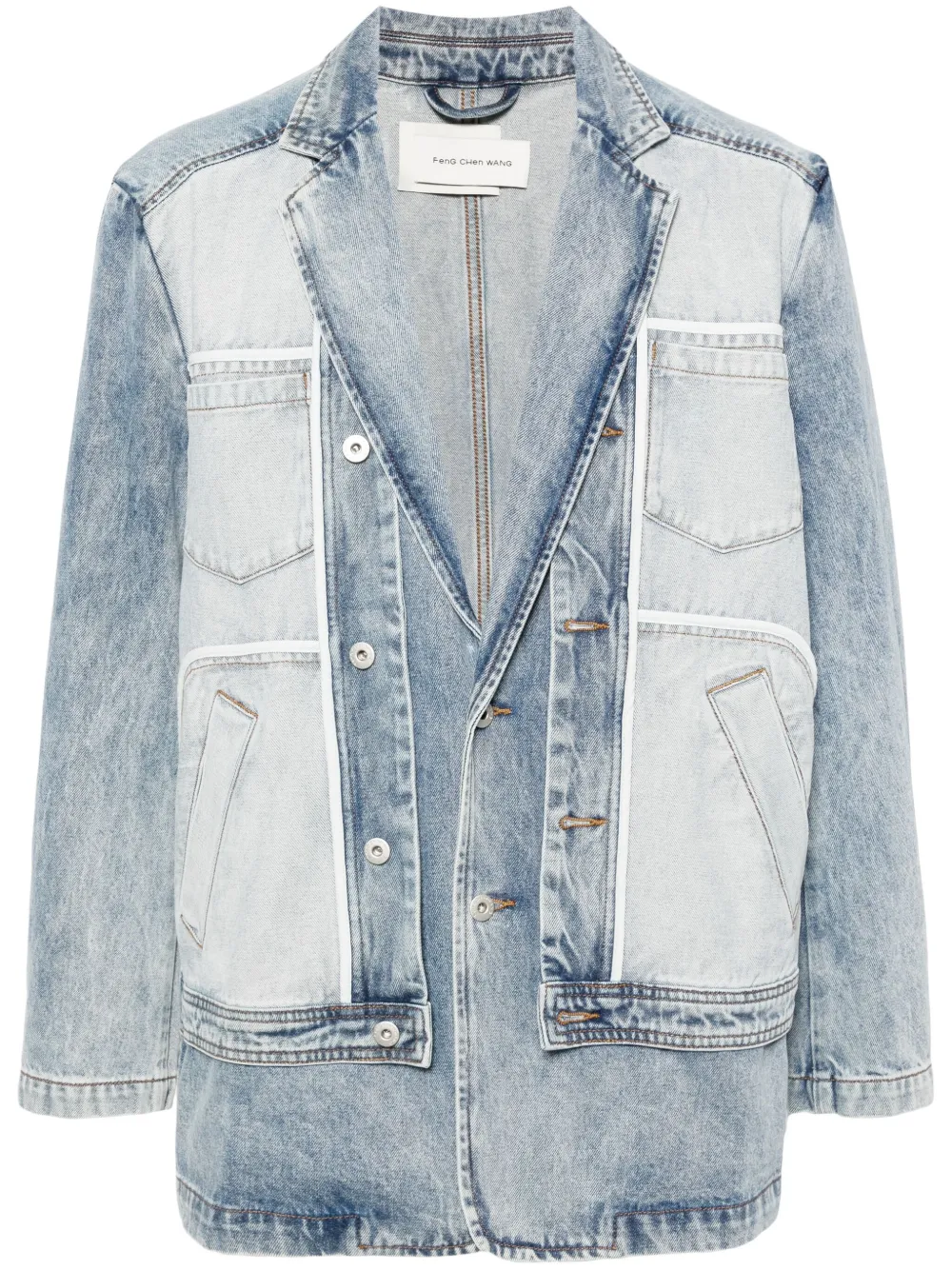 FENG CHEN WANG INSIDE OUT PATCHWORK DENIM JACKET