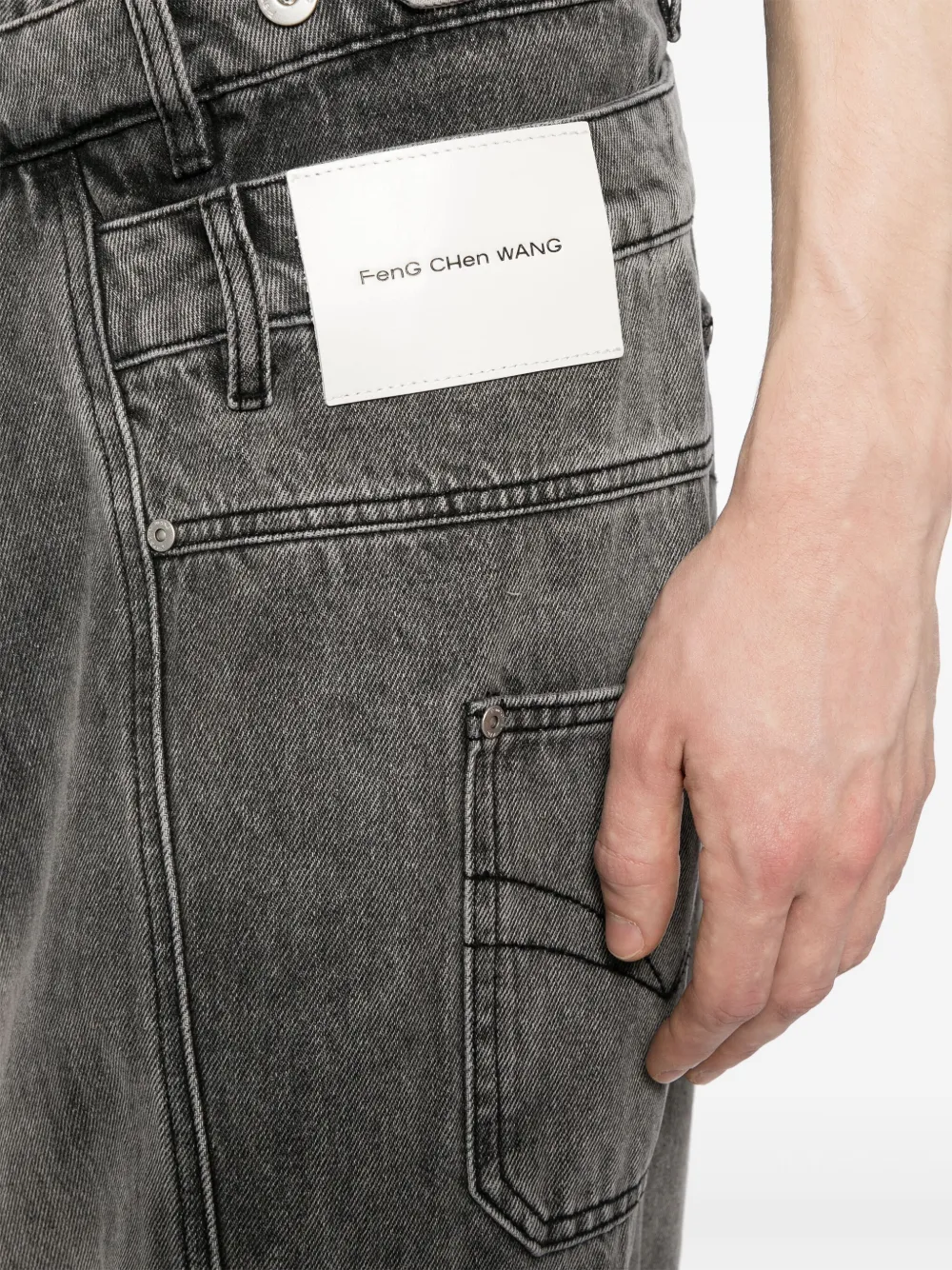 Feng Chen Wang asymmetric-waist wide-leg Jeans - Farfetch