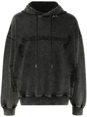 Feng Chen Wang Ripped Cotton Hoodie - Farfetch