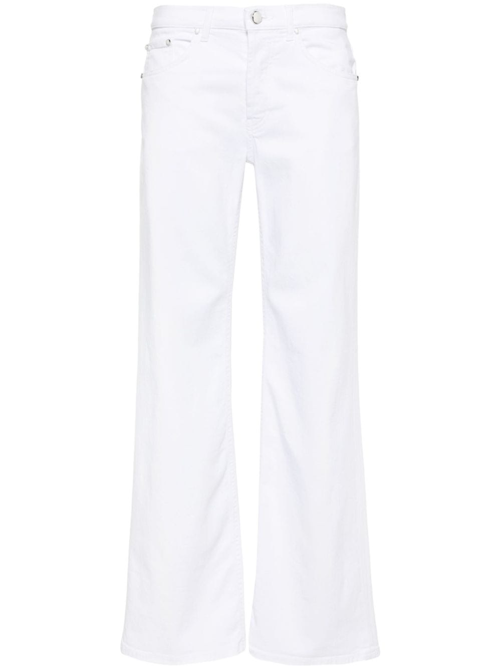 Shop Dondup Jacklyn Mid-rise Wide-leg Jeans In White