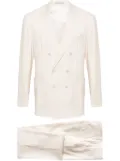 Brunello Cucinelli double-breasted linen blend suit - Neutrals