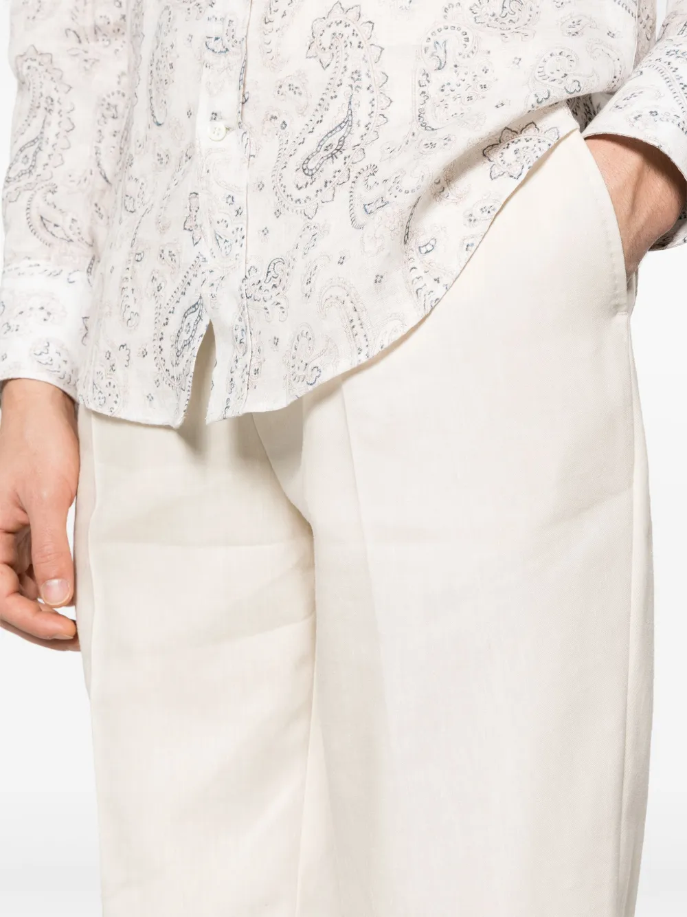 Double-Breasted Linen Blend Suit