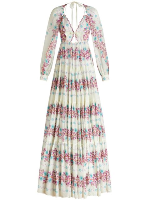 ETRO floral flared maxi-dress Women