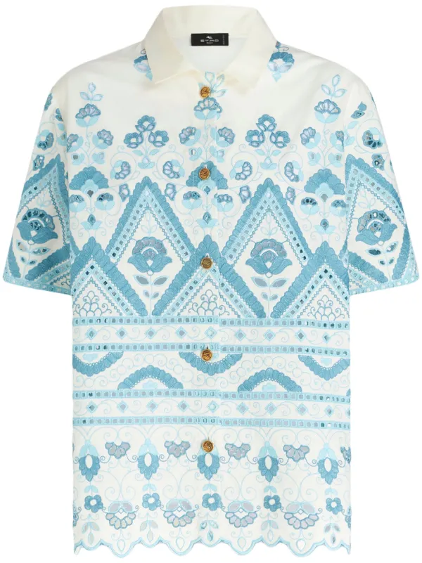 ETRO アイレットレース シャツ | ホワイト | FARFETCH JP