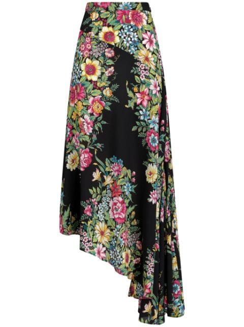 ETRO falda asimétrica con estampado floral