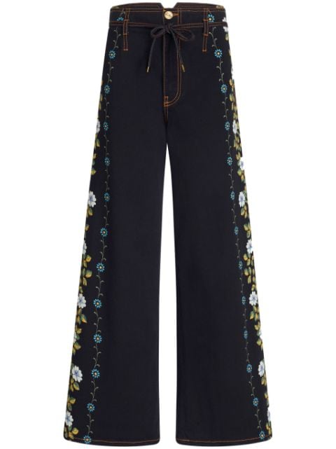 ETRO floral-print wide-leg jeans