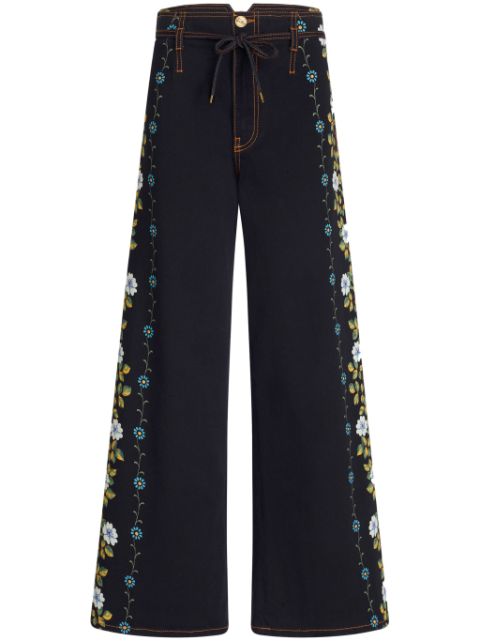 ETRO jean ample à fleurs