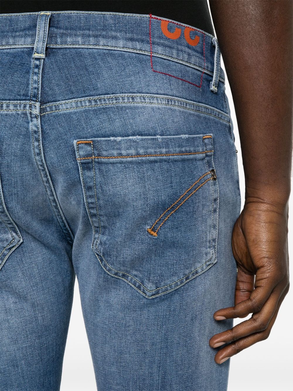 Shop Dondup George Mid-rise Tapered Jeans In Blue