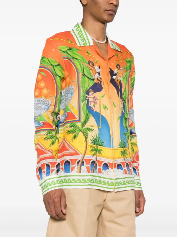 【 TK】Casablanca カラフル長袖シャツ TK】Casablanca カラフル長袖シャツ Casablanca カラフル都市風景 長袖