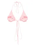 Magda Butrym floral-appliqué triangle bikini top - Pink