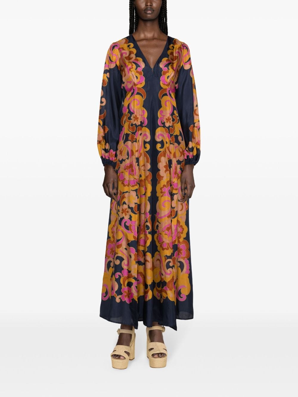 ZIMMERMANN Acadian silk maxi dress - Blauw