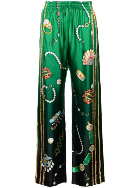 Casablanca La Boite A Bijoux silk trousers