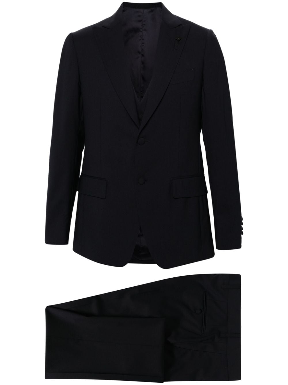 Lardini single-breasted wool suit set - Blu
