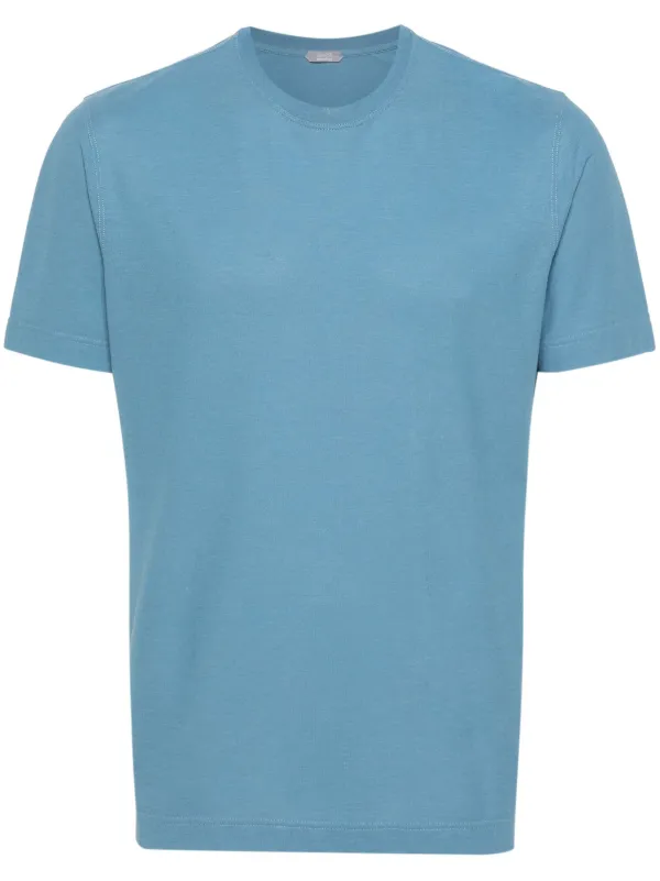 Tシャツ・カットソー ZANONE BLUE NAVY COTTON T-SHIRT Zanone Cotton T-shirt - Blue - Men | 812597ZG380Z3945