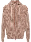 Kiton ribbed-knit hooded cardigan - Orange