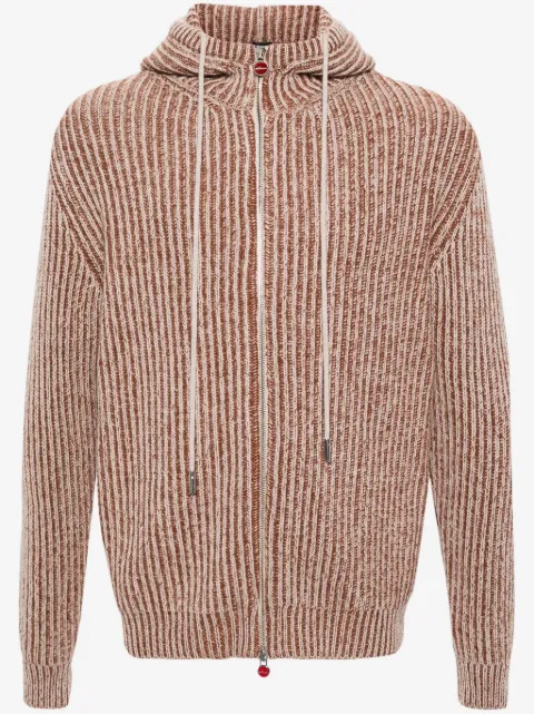 Kiton Gerippter Cardigan mit Kapuze
