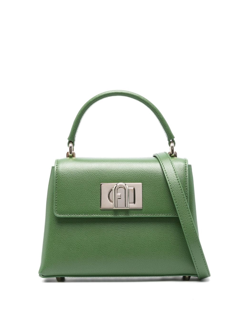 Shop Furla 1927 Leather Tote Bag In Green