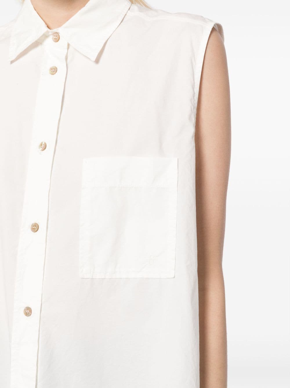 Shop Forte Forte Sleeveless Cotton Shirt In White