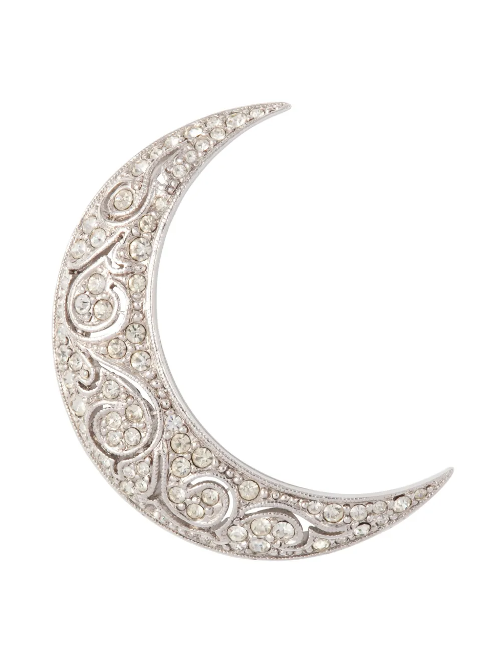 Susan Caplan Vintage 1980s Attwood & Sawyer crystal-embellished brooch - Argento