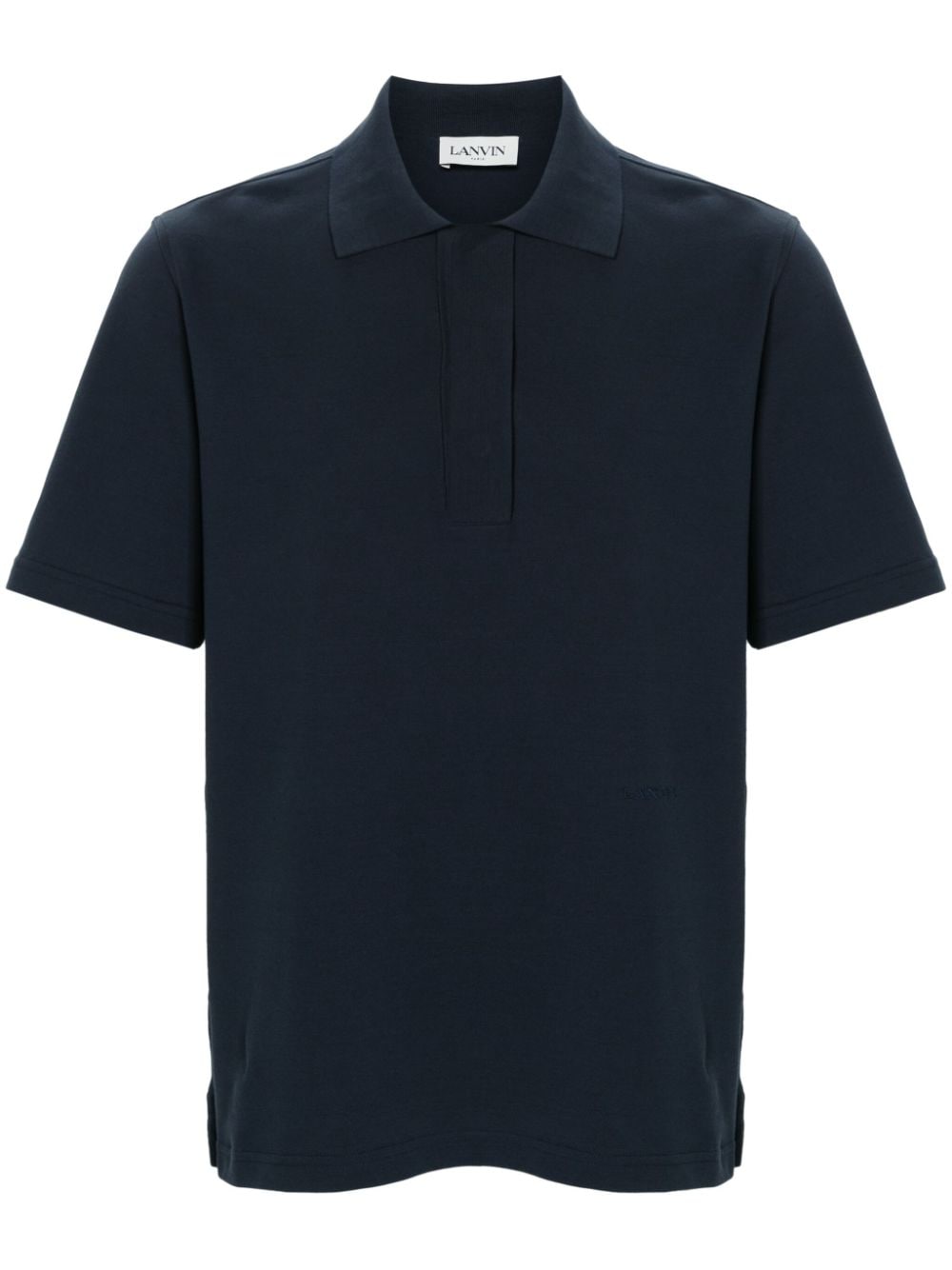 Shop Lanvin Short-sleeve Cotton Polo Shirt In Blue
