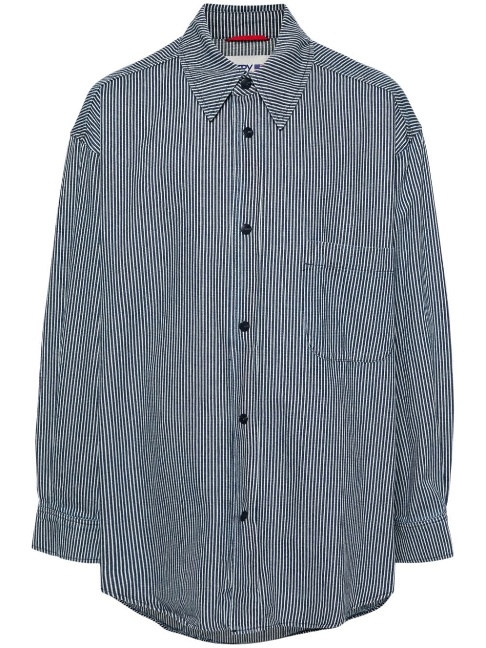 Shop Autry Striped Cotton Shirt In Blue