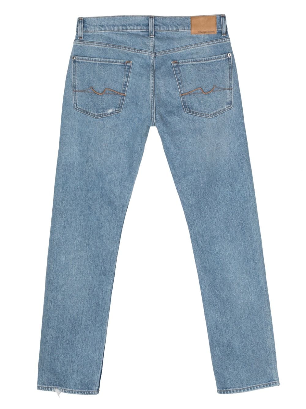 Shop 7 For All Mankind Mid-rise Straight-leg Jeans In Blue