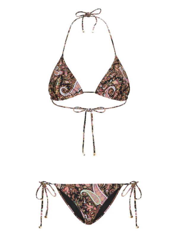 ETRO paisley-print Halterneck Bikini | Black | FARFETCH GR