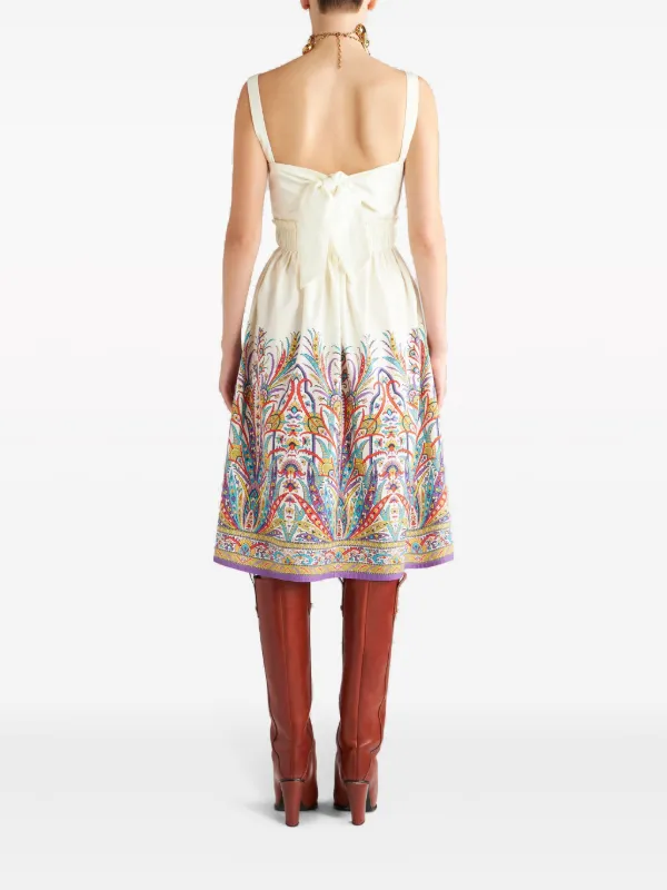 etro embroidered tiered dress Pure cotton poplin tiered dress | Etro | Patterned