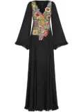 ETRO floral embroidered georgette dress - Black