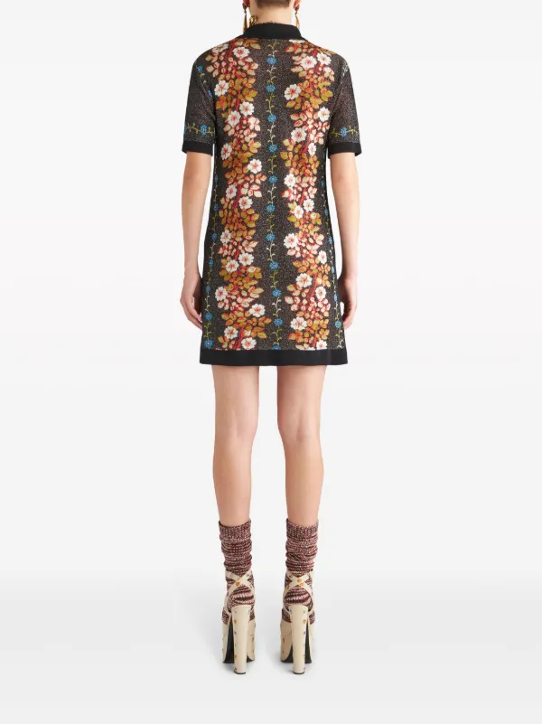 ETRO floral-jacquard Knit Dress | Black | FARFETCH 