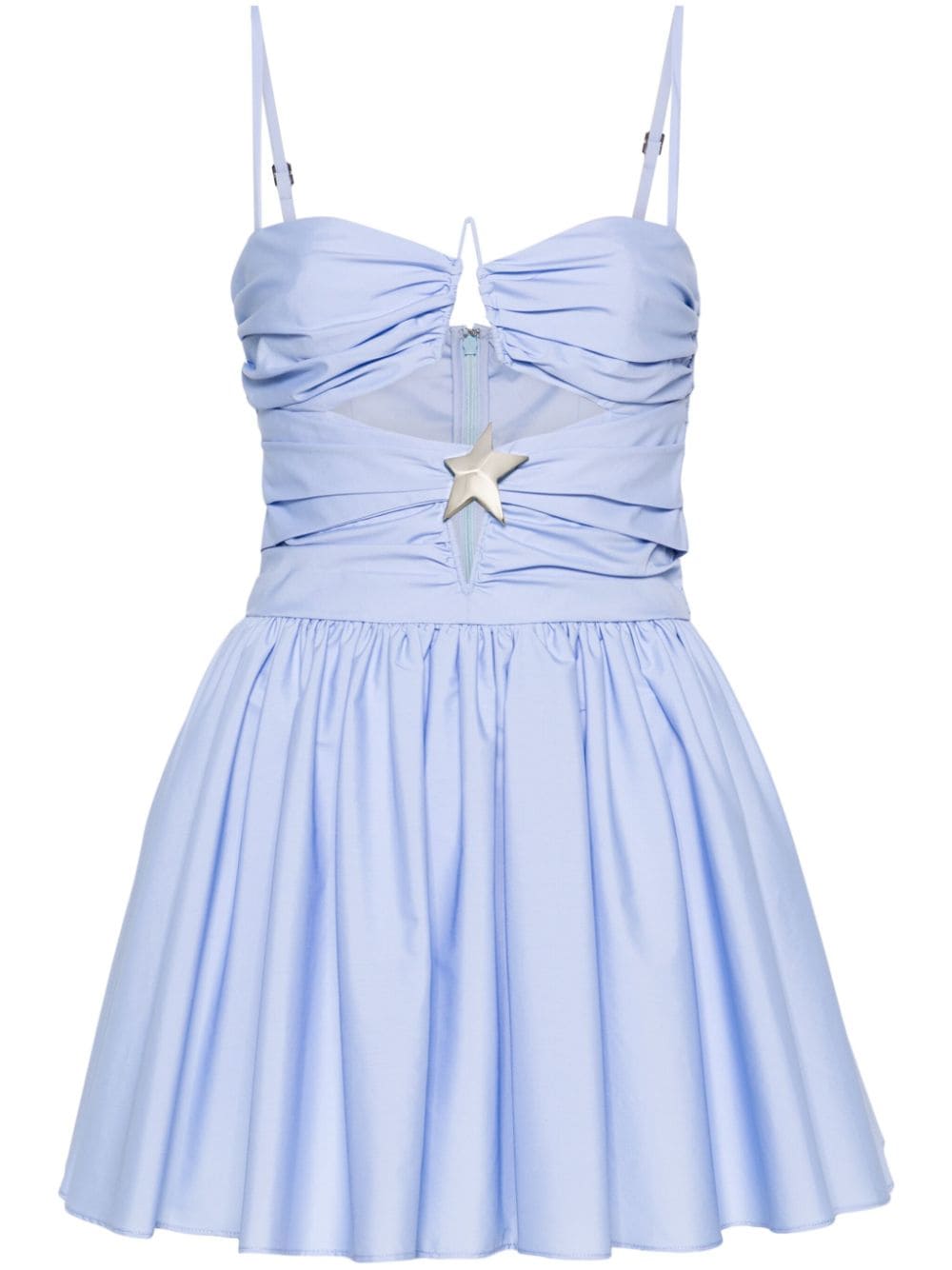 AREA Uitgesneden popeline mini-jurk Blauw