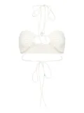 Magda Butrym pearl-detail bandeau bikini top - White