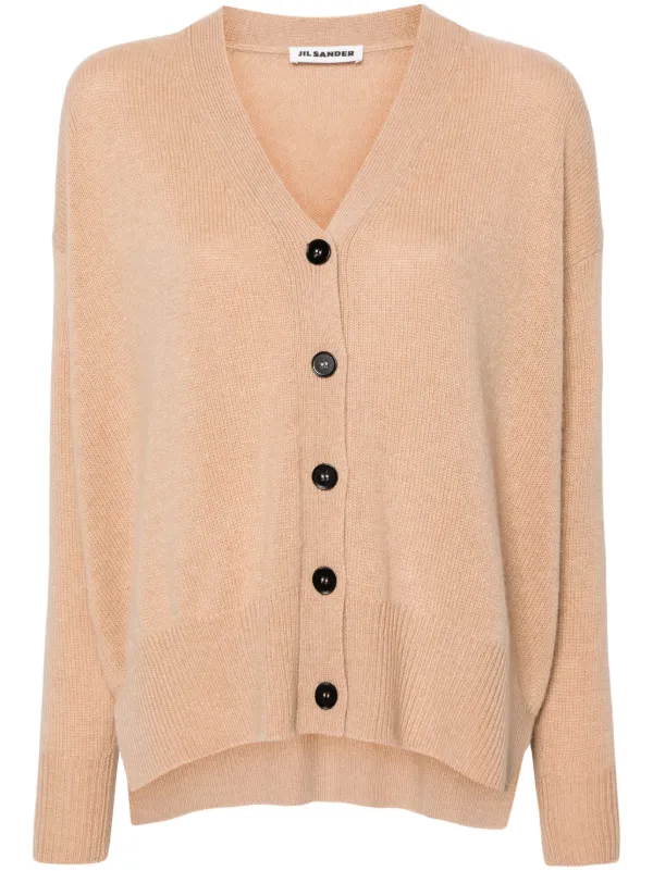 Jil Sander drop-shoulder Cashmere Cardigan Brown FARFETCH ID