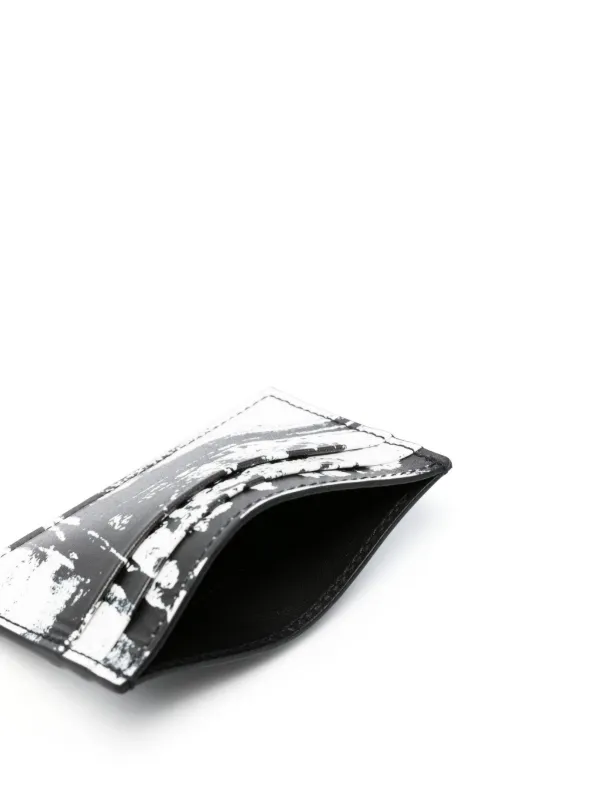 Alexander McQueen Graffiti-print Leather Cardholder | Black | FARFETCH