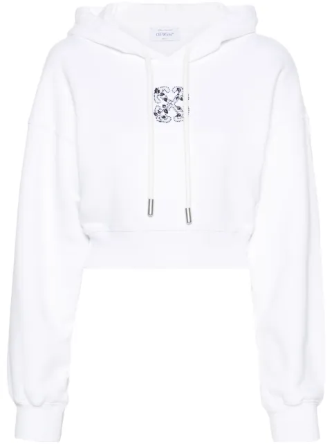 Off-White هودي بزينة أسهم خرز