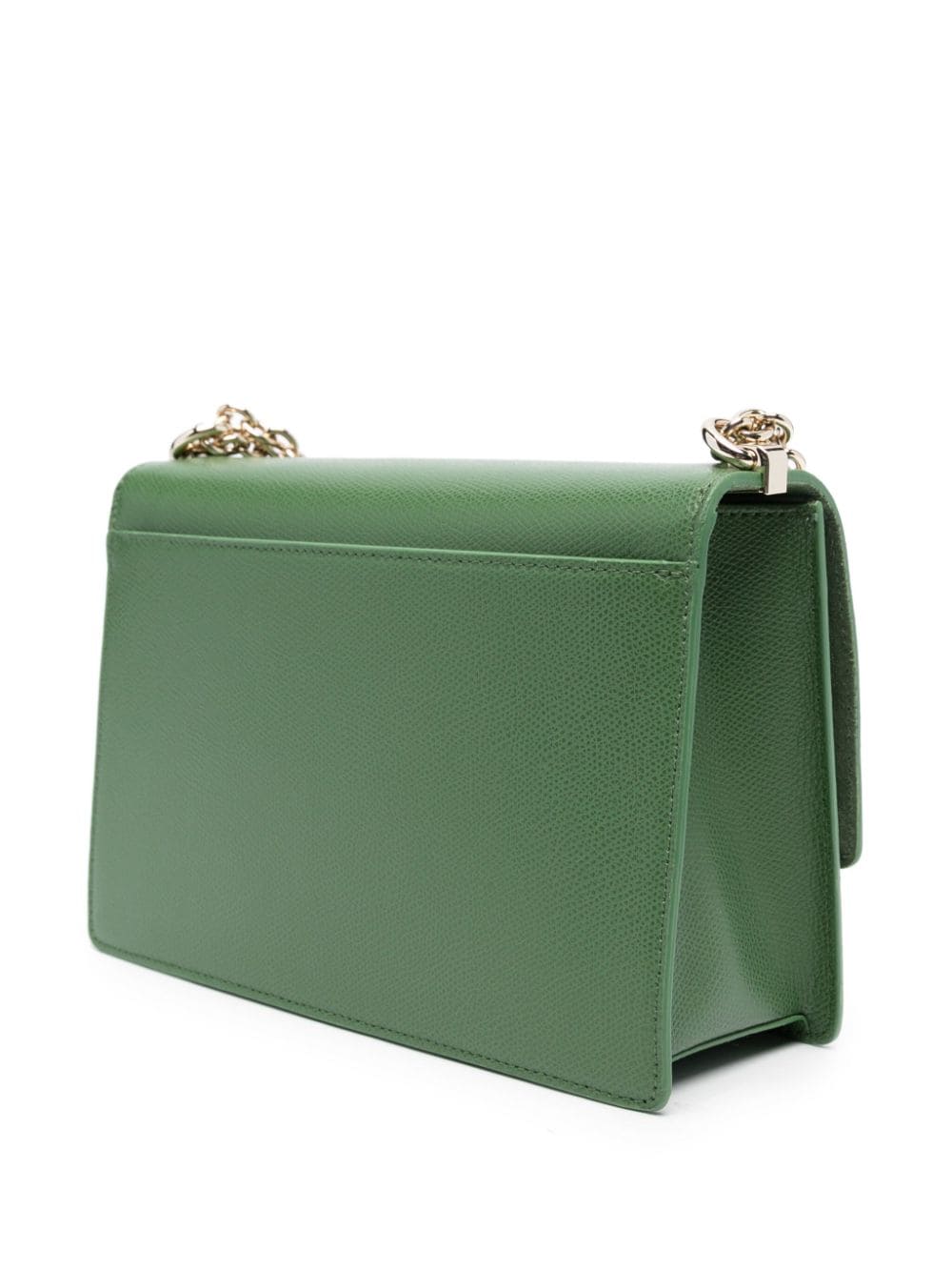 Shop Furla 1927 Grained Leather Bag In Green