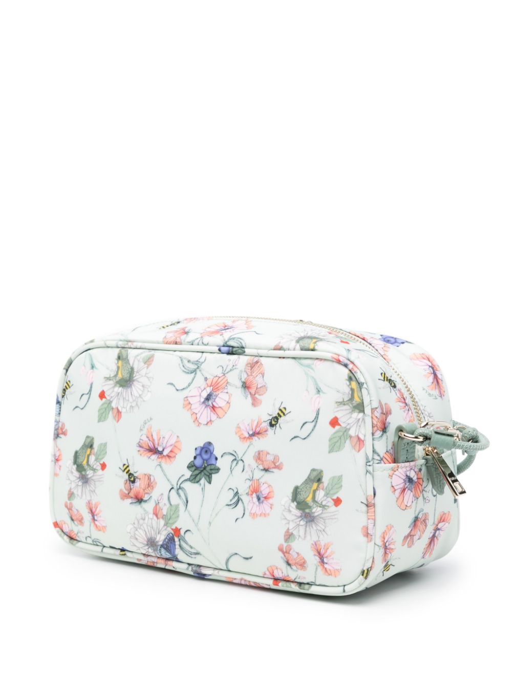 Shop Furla Camelia Floral-print Make Up Bag In 绿色