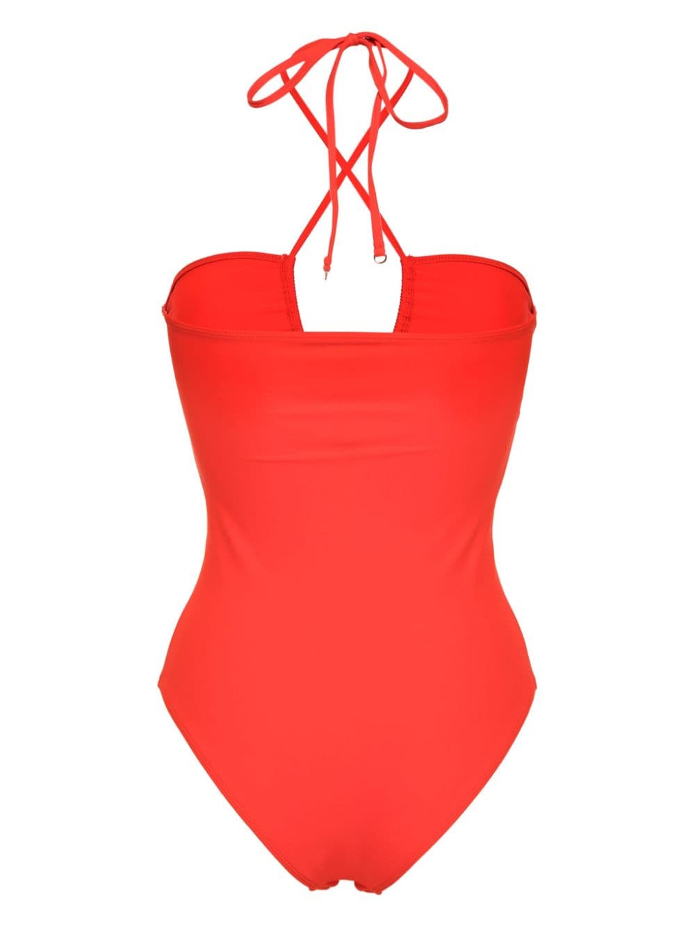 Shop Faithfull The Brand Ola Halterneck Swimsuit In Red