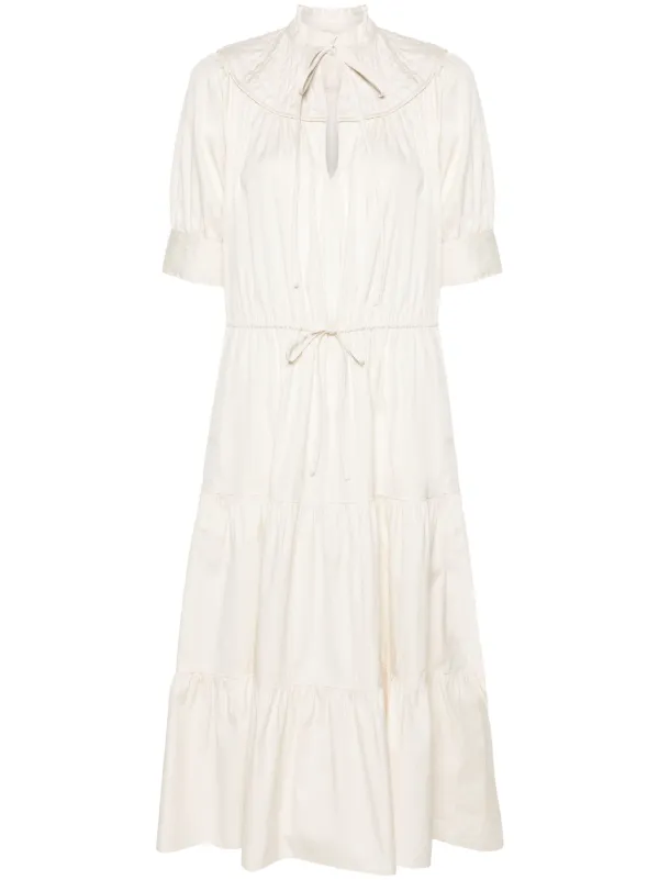 Polo Ralph Lauren Elia Tiered Midi Dress Neutrals FARFETCH TR